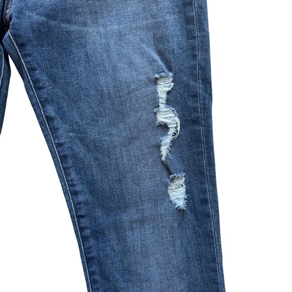 J. Crew Mercantile Jeans Women's Sz 28 Blue Skinny Ankle Distressed Grunge - Picture 3 of 14
